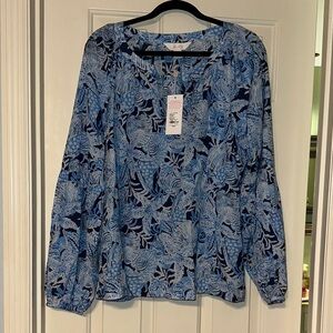 BNWT  Lilly Pulitzer Blue Coastal Constellation Blouse -XL
